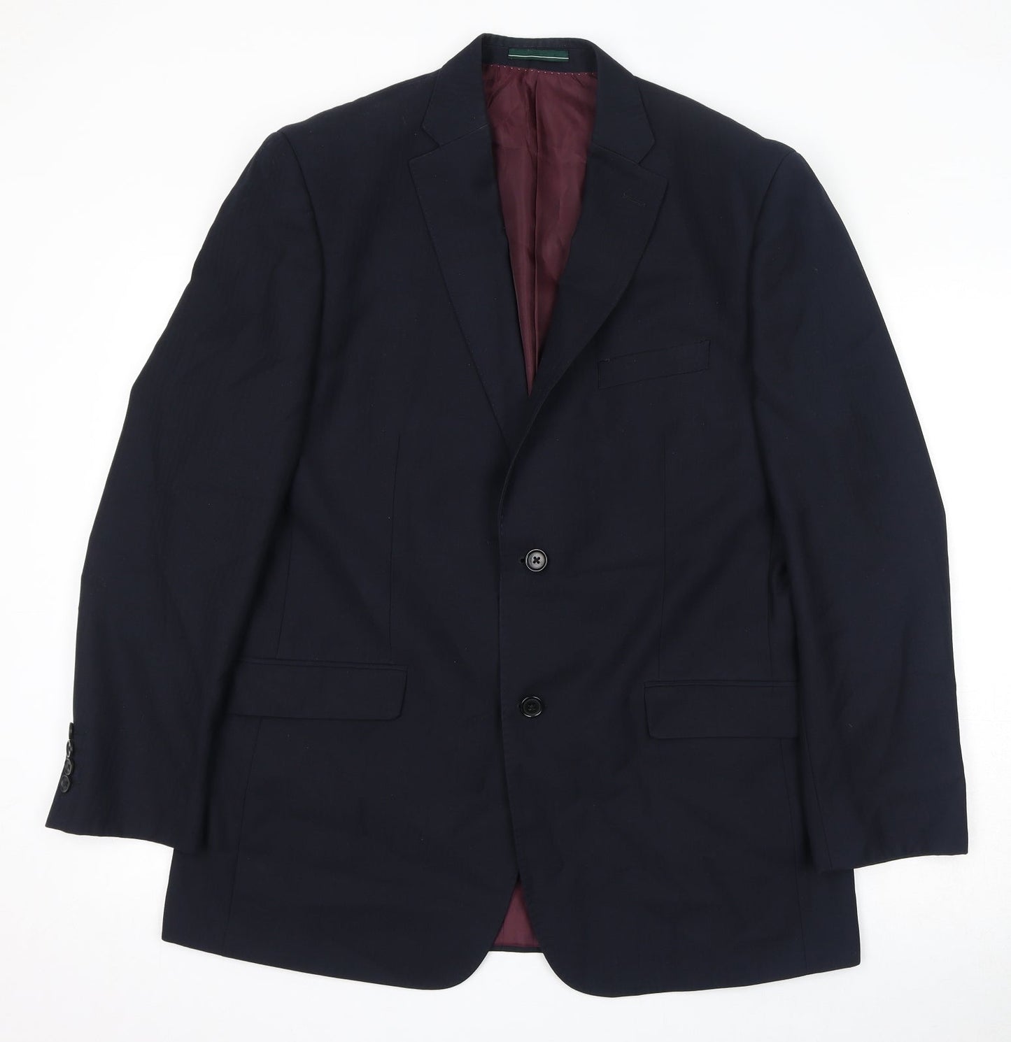 Greenwoods Mens Blue Polyester Jacket Suit Jacket Size 42 Regular