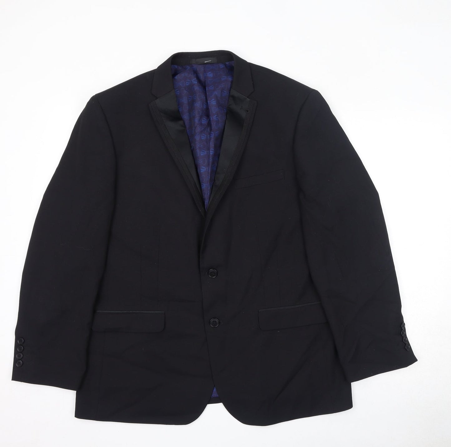 Greenwoods Mens Black Polyester Jacket Suit Jacket Size 44 Regular