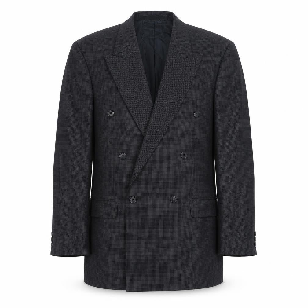 St Michael Mens Black Geometric Polyester Jacket Suit Jacket Size 40 Regular