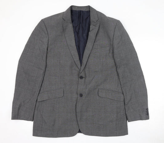 Scott & Taylor Mens Grey Polyester Jacket Suit Jacket Size 44 Regular