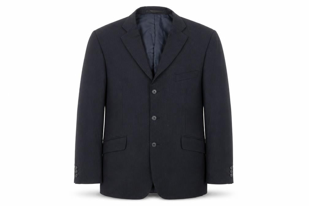 Marks & Spencer Mens Blue Striped Polyester Jacket Suit Jacket Size 42 Regular