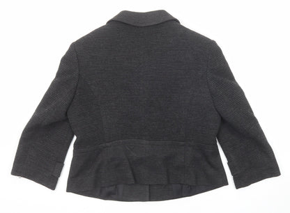 Marks & Spencer Womens Grey Jacket Blazer Size 14 Button