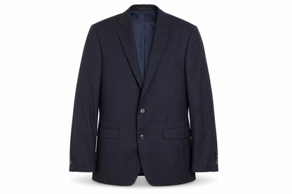Front view of French Connection men’s black striped wool jacket suit jacket, size 38, regular