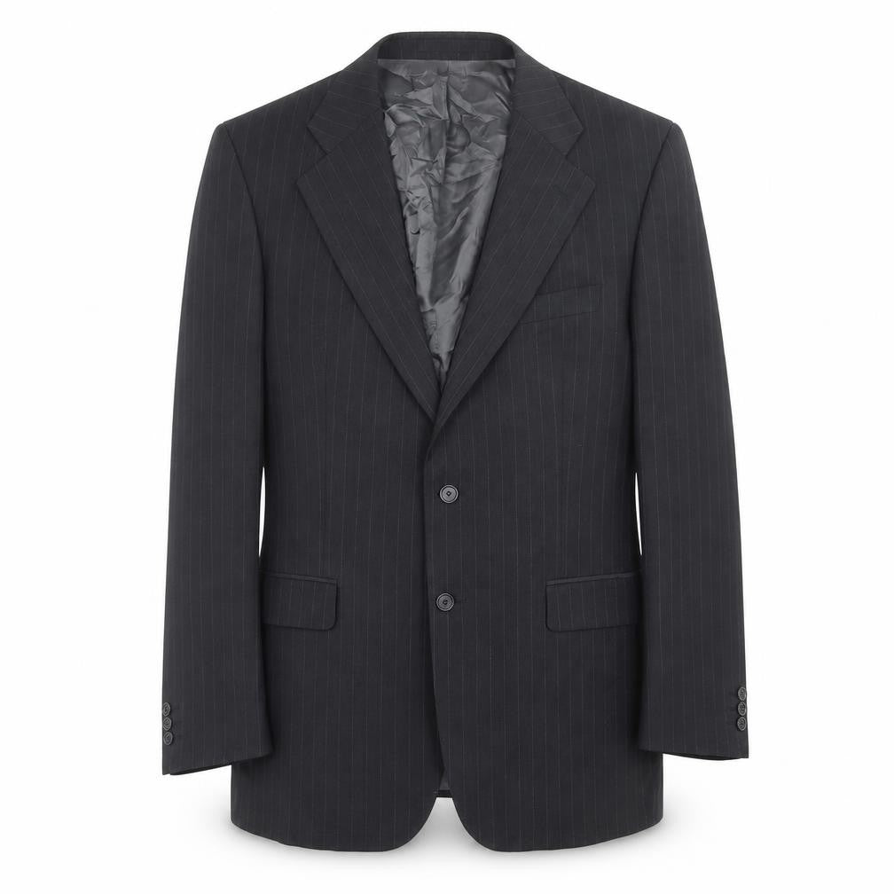 Marks & Spencer Mens Black Striped Wool Jacket Suit Jacket Size 40 Regular