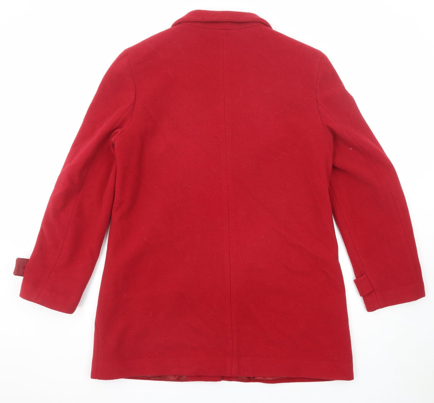 BHS Womens Red Overcoat Coat Size 14 Button