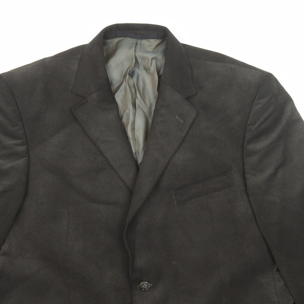Marks and Spencer Mens Green Polyester Jacket Blazer Size 42 Regular