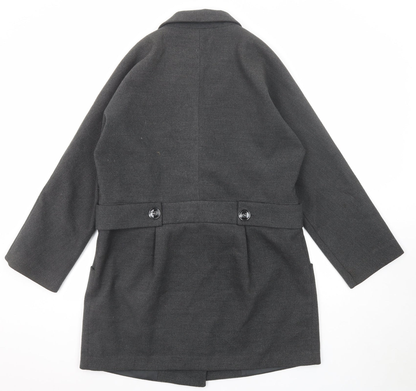 NEXT Womens Grey Overcoat Coat Size 16 Button