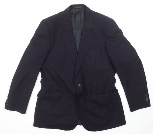 St Michael Mens Blue Wool Jacket Suit Jacket Size 42 Regular