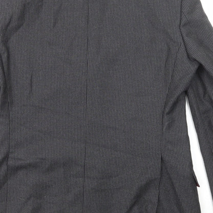 Next Mens Grey Striped Wool Jacket Suit Jacket Size 38 Regular
