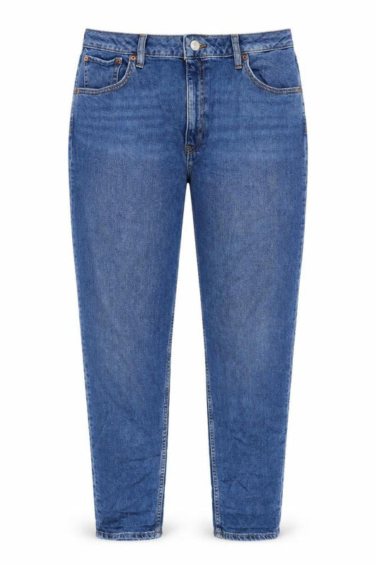 ASOS Womens Blue Cotton Tapered Jeans Size 32 in L32 in Regular Zip