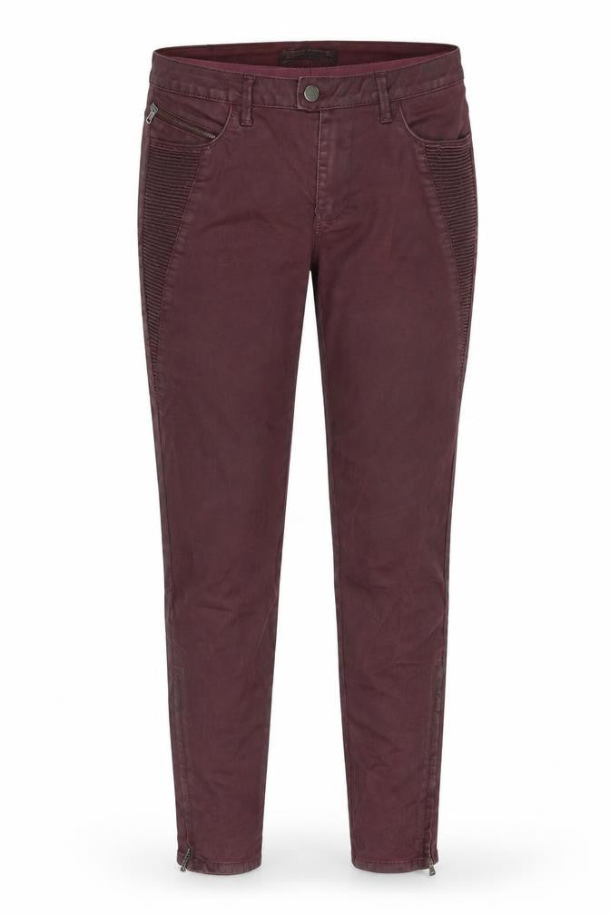 Zara Womens Red Polyester Trousers Size 12 Regular Zip