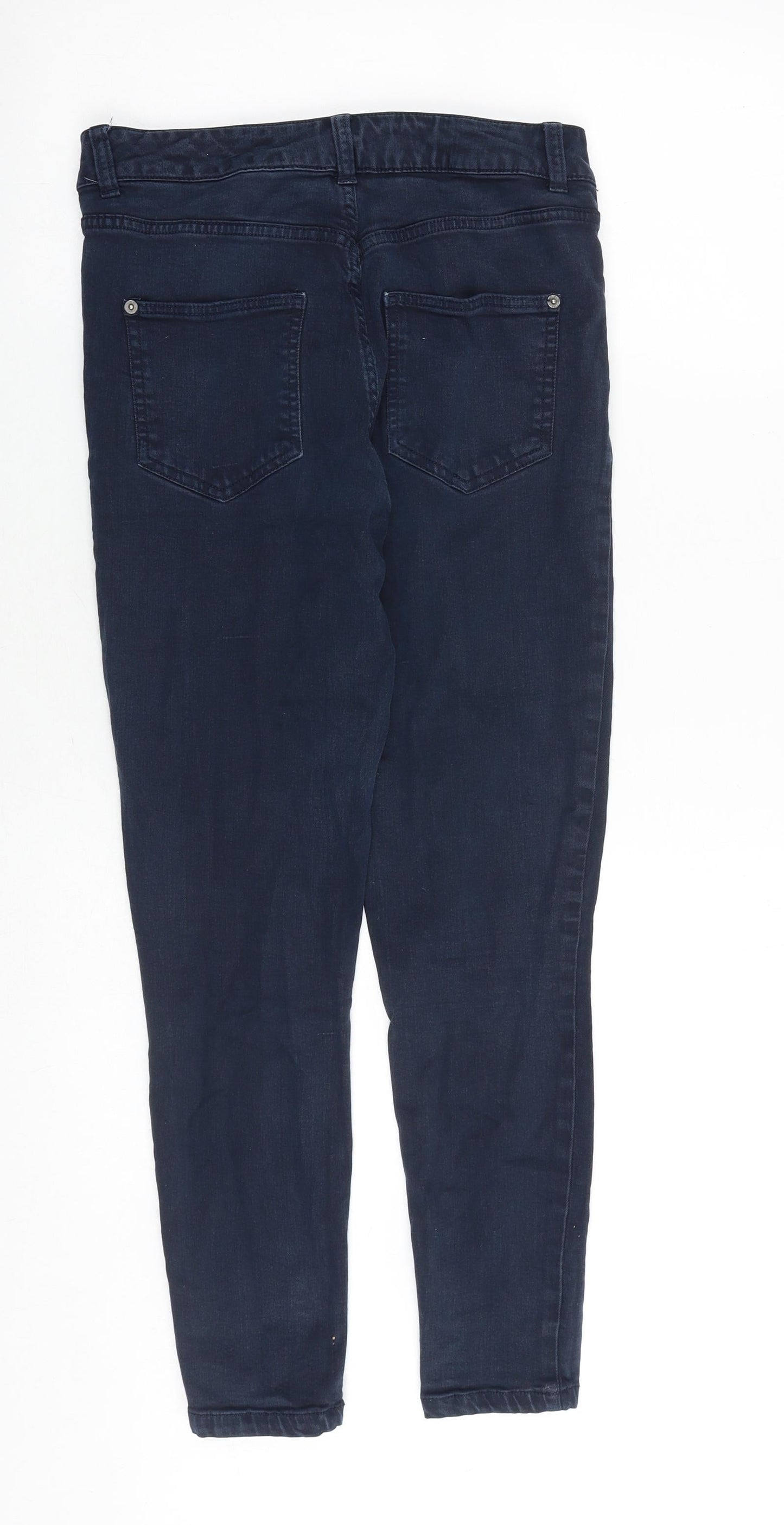 Marks and Spencer Womens Blue Cotton Skinny Jeans Size 10 Slim Zip