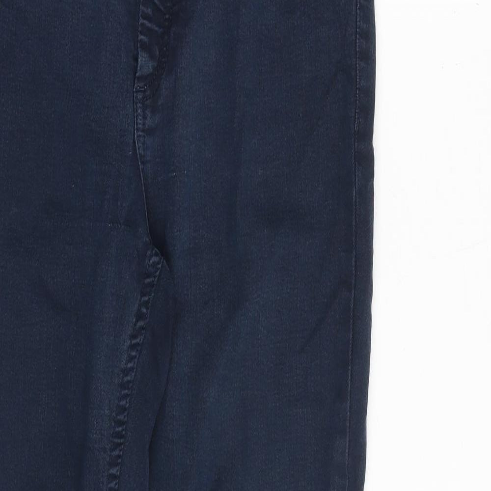 Marks and Spencer Womens Blue Cotton Skinny Jeans Size 10 Slim Zip