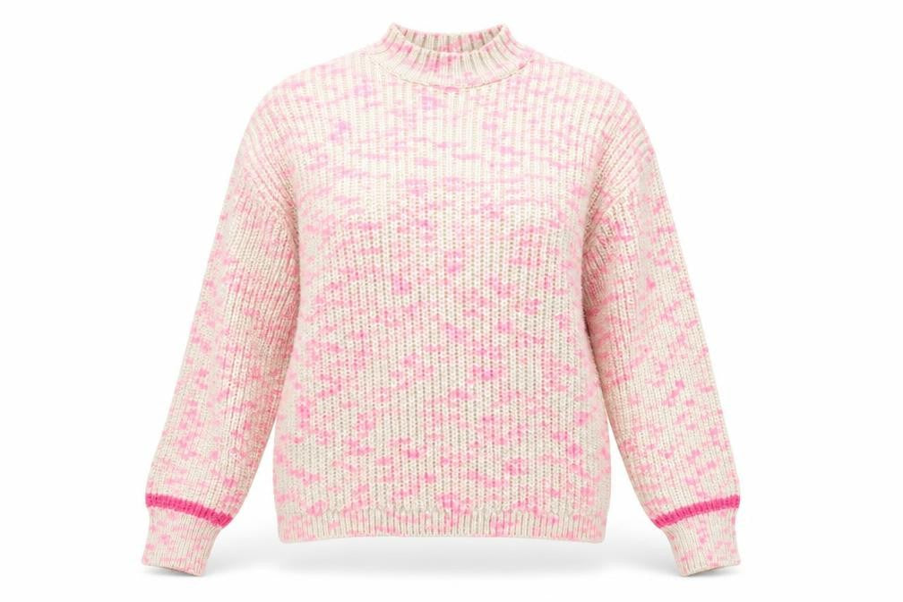 M&Co Womens Multicoloured Mock Neck Acrylic Pullover Jumper Size 10