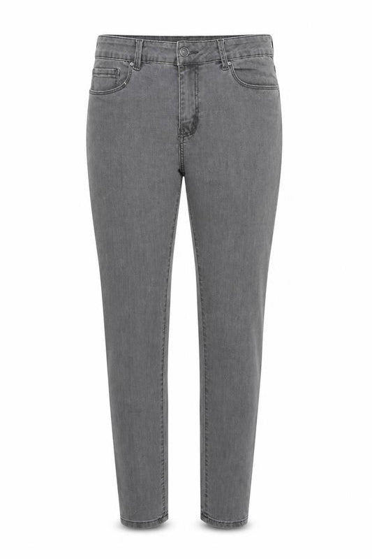 Laulia Womens Grey Cotton Skinny Jeans Size 14 Regular Zip