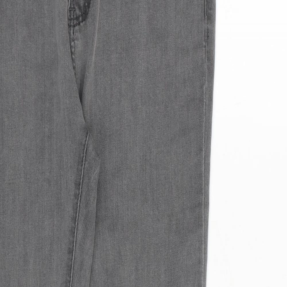 Laulia Womens Grey Cotton Skinny Jeans Size 14 Regular Zip