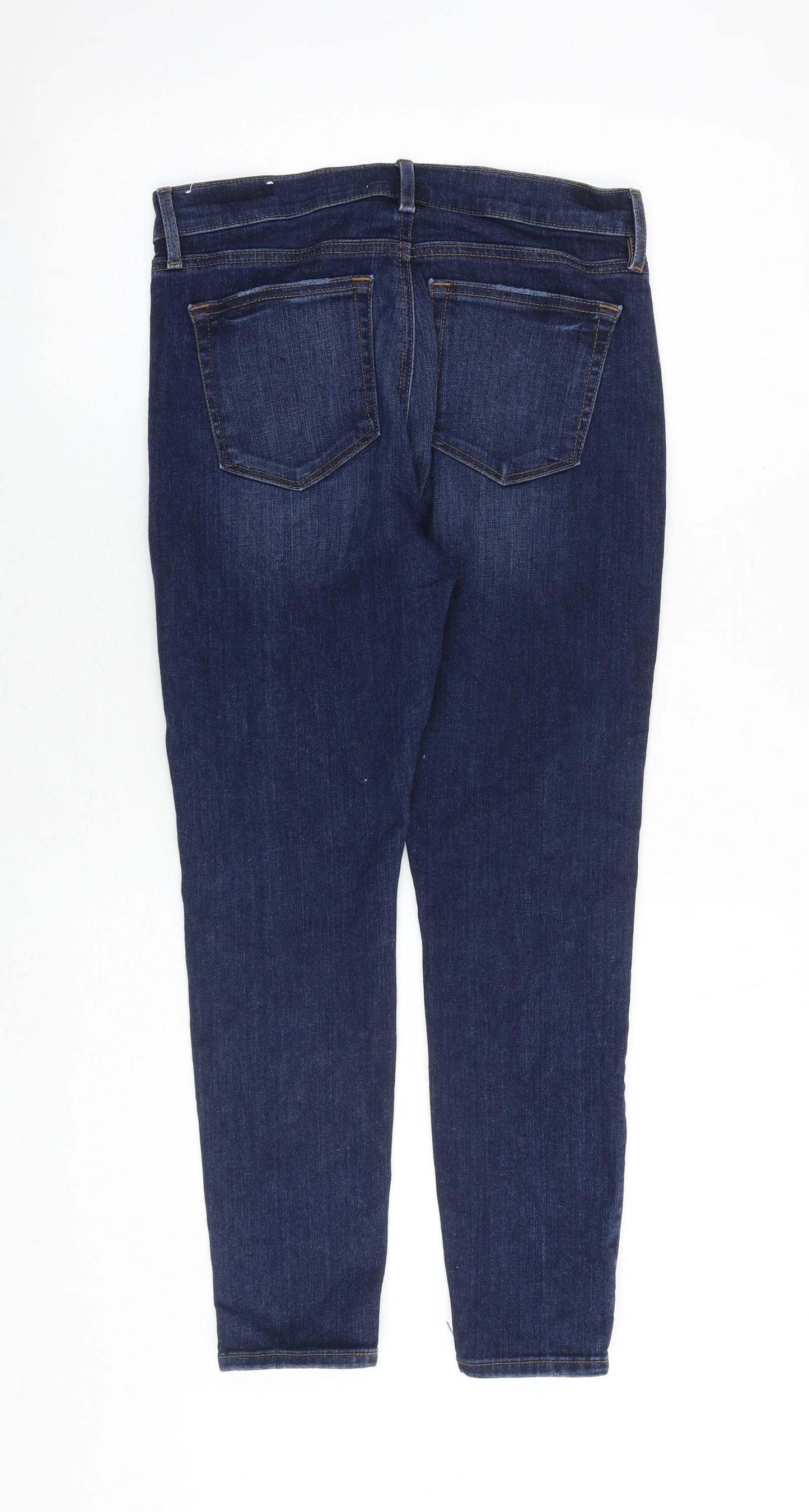 LOFT Womens Blue Cotton Skinny Jeans Size 6 Regular Zip