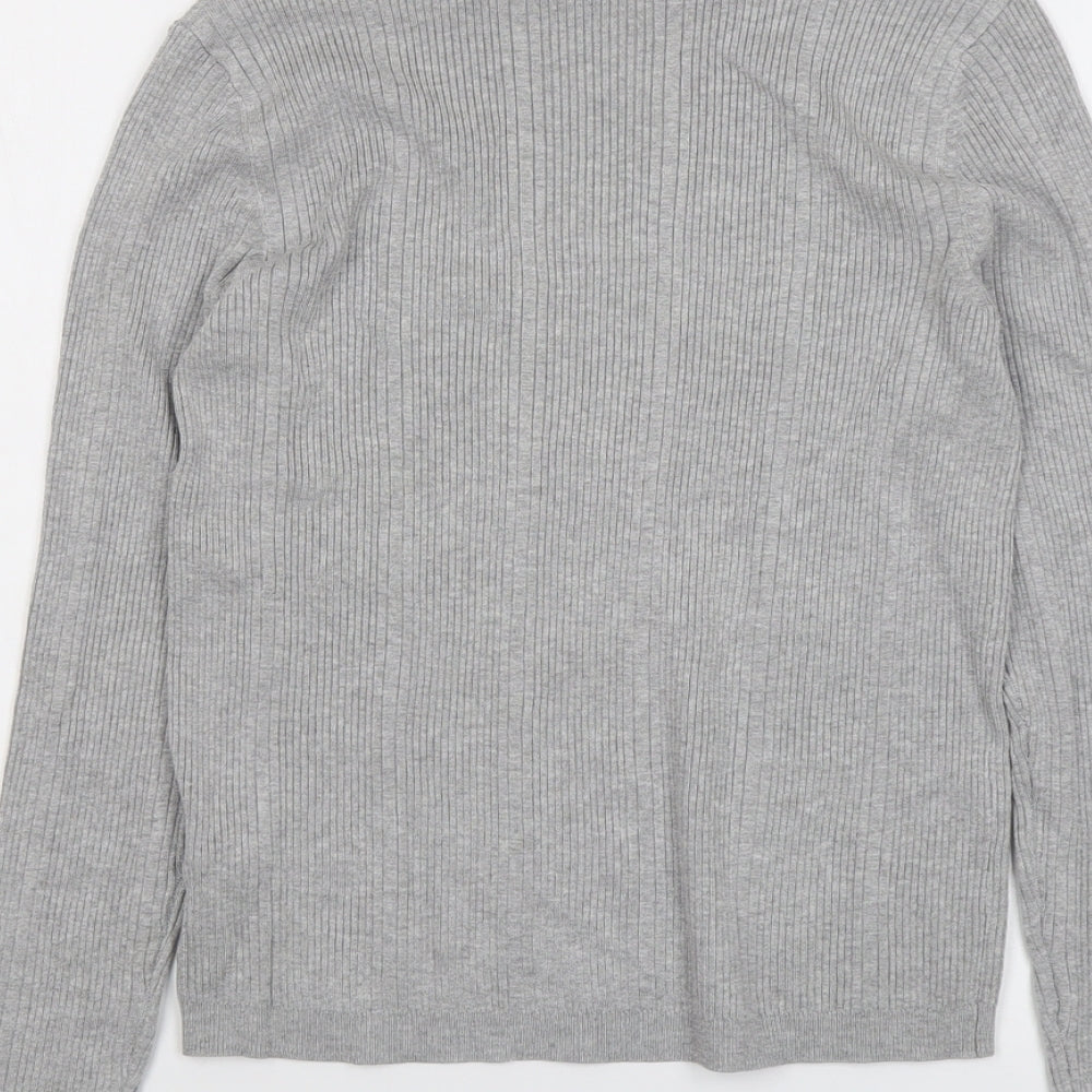 Marks and Spencer Womens Grey Roll Neck Viscose Pullover Jumper Size 10