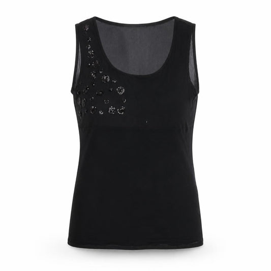 Marks and Spencer Womens Black Polyester Basic Tank Size 6 Scoop Neck