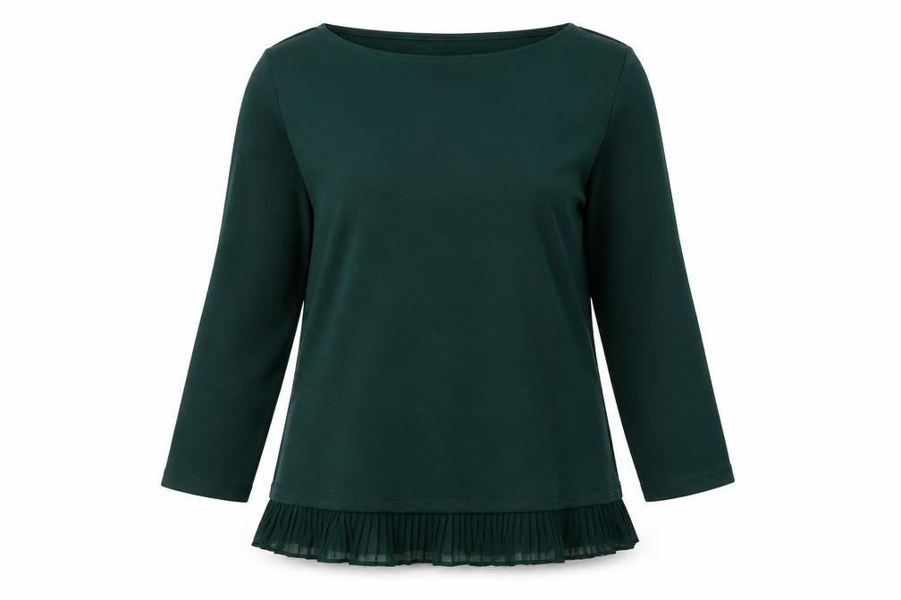Esprit Womens Green Polyester Basic Blouse Size M Boat Neck