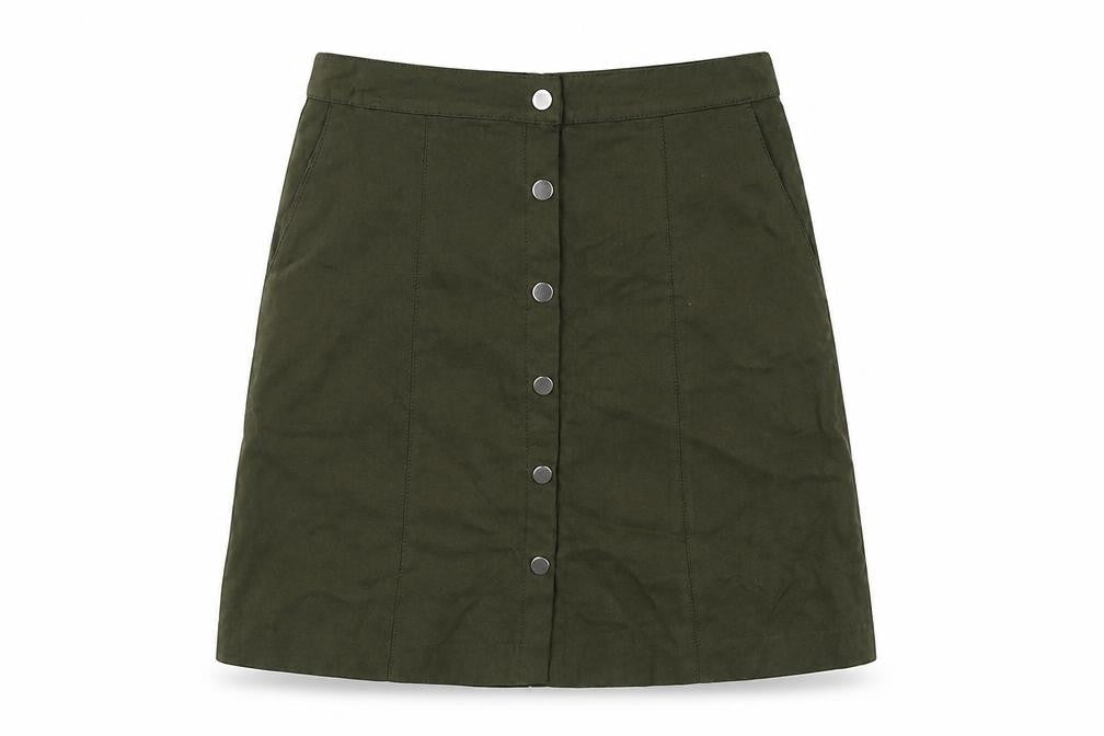 Oasis Womens Green Polyester A-Line Skirt Size 6 Zip