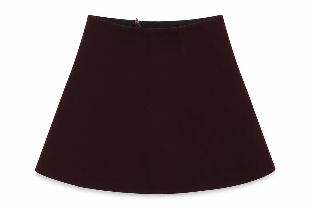 RESERVED Womens Purple Polyester Skater Skirt Size 8 Zip