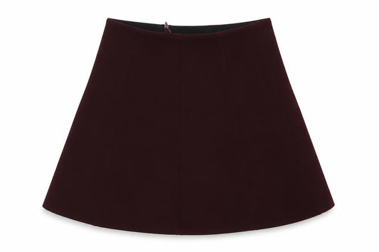 RESERVED Womens Purple Polyester Skater Skirt Size 8 Zip