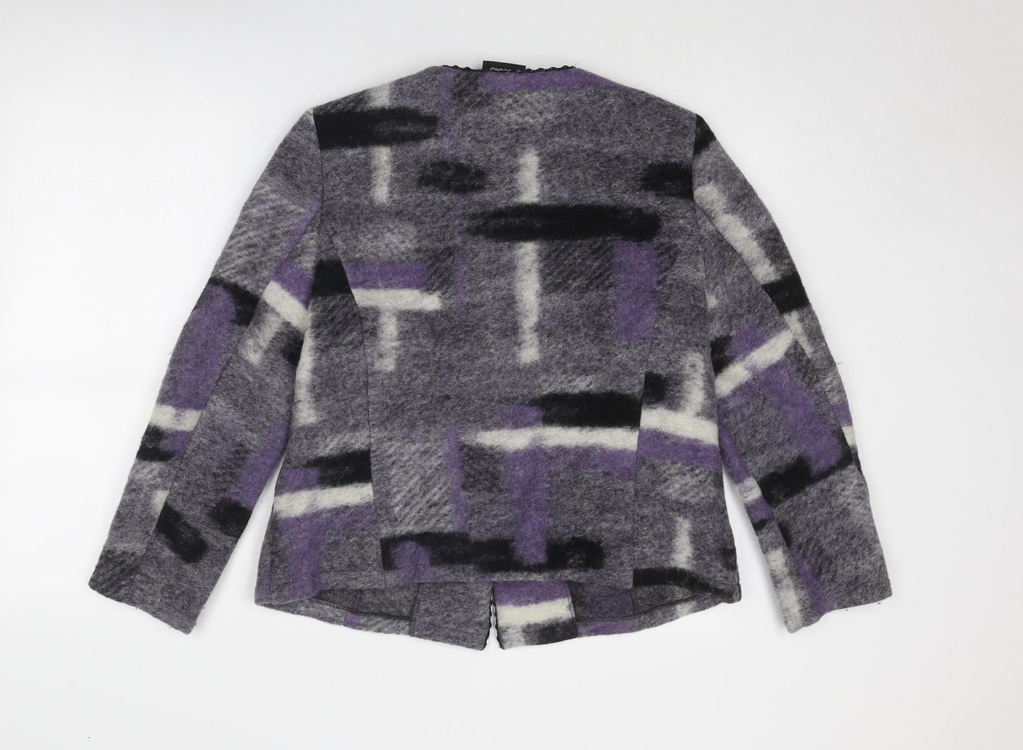 Godske Womens Grey Geometric Jacket Size 16 Button