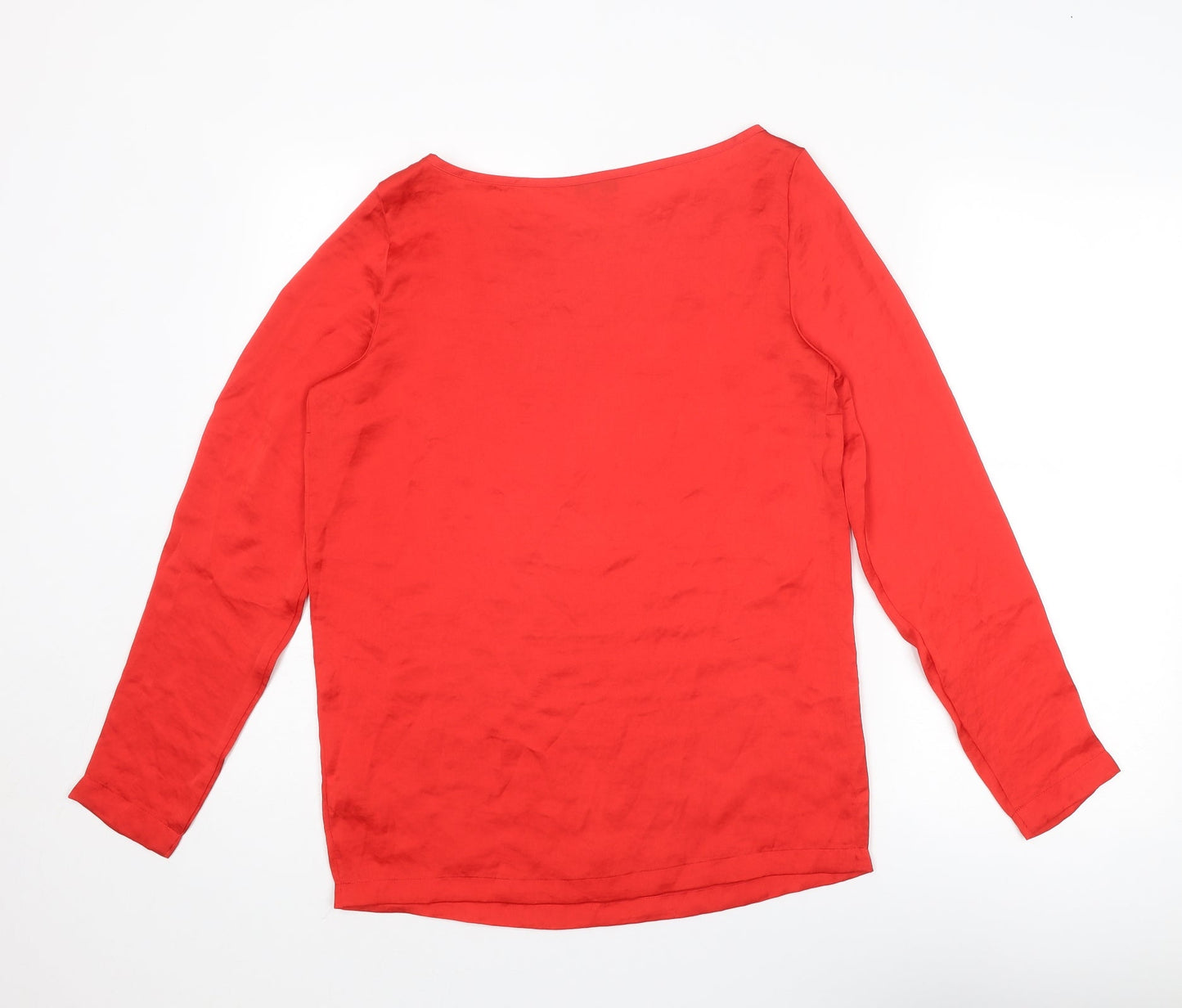 NEXT Womens Red Polyester Basic T-Shirt Size 6 Boat Neck