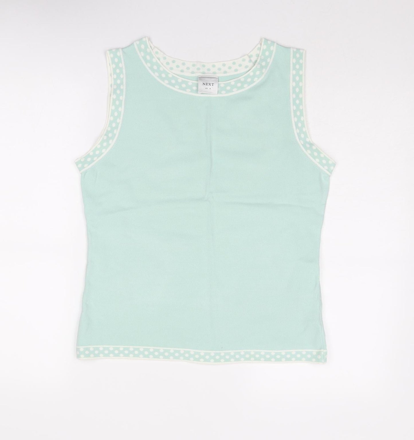 NEXT Womens Blue Round Neck Acrylic Vest Jumper Size 16