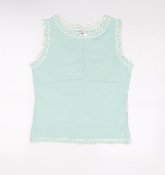 NEXT Womens Blue Round Neck Acrylic Vest Jumper Size 16