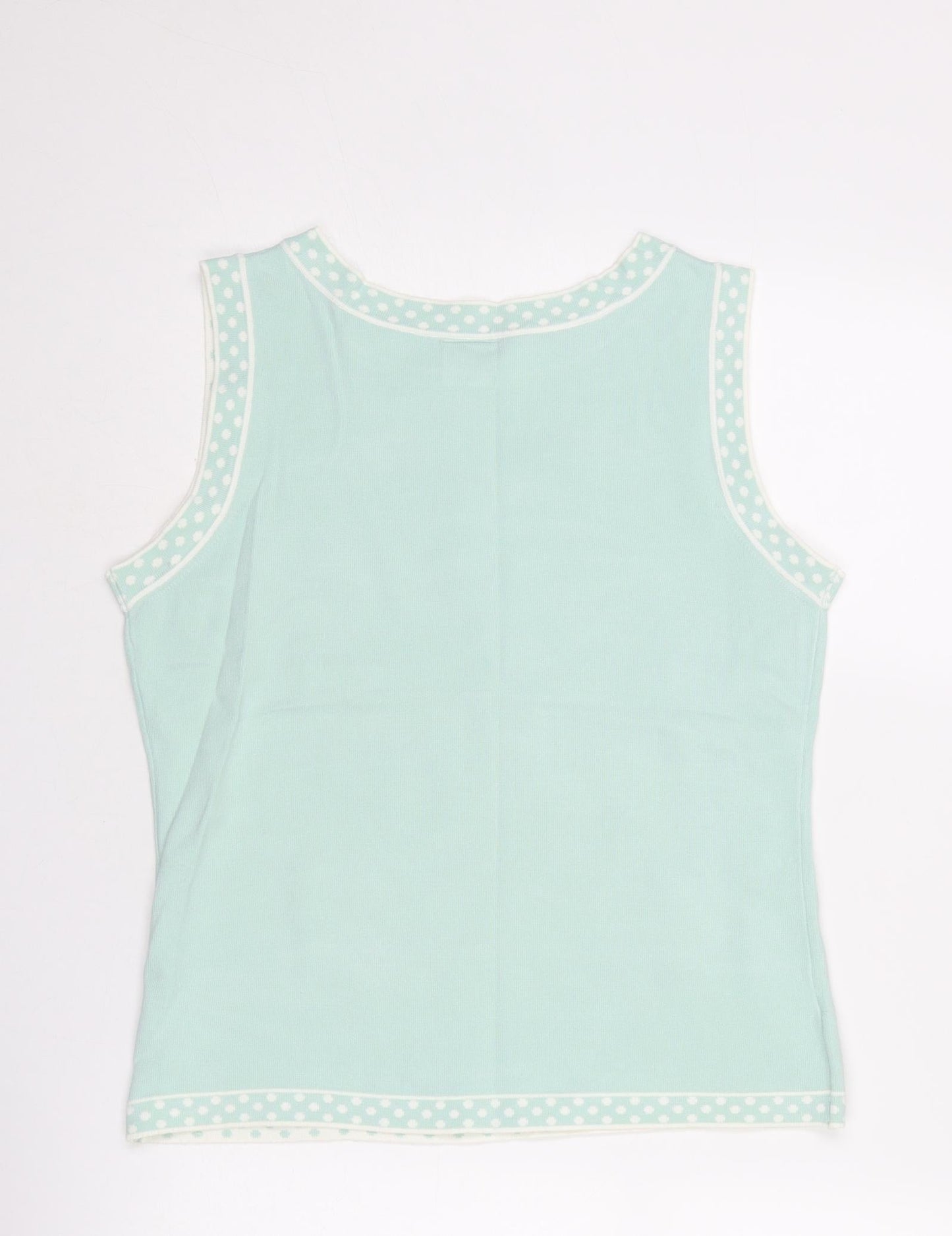 NEXT Womens Blue Round Neck Acrylic Vest Jumper Size 16