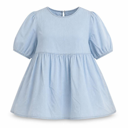 New Look Womens Blue Cotton A-Line Size 10 Round Neck Button
