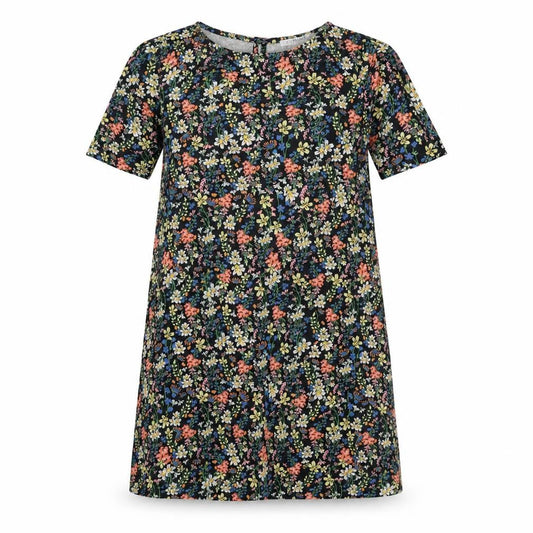 Pull&Bear Womens Multicoloured Floral Viscose T-Shirt Dress Size S Round Neck Button