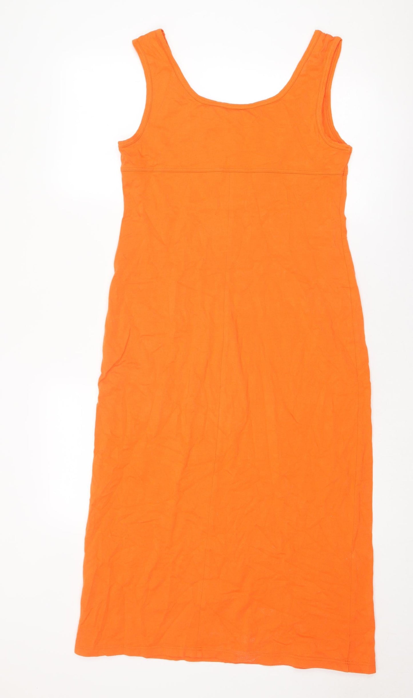 Triumph Womens Orange Polyester Tank Dress Size 10 Round Neck Pullover