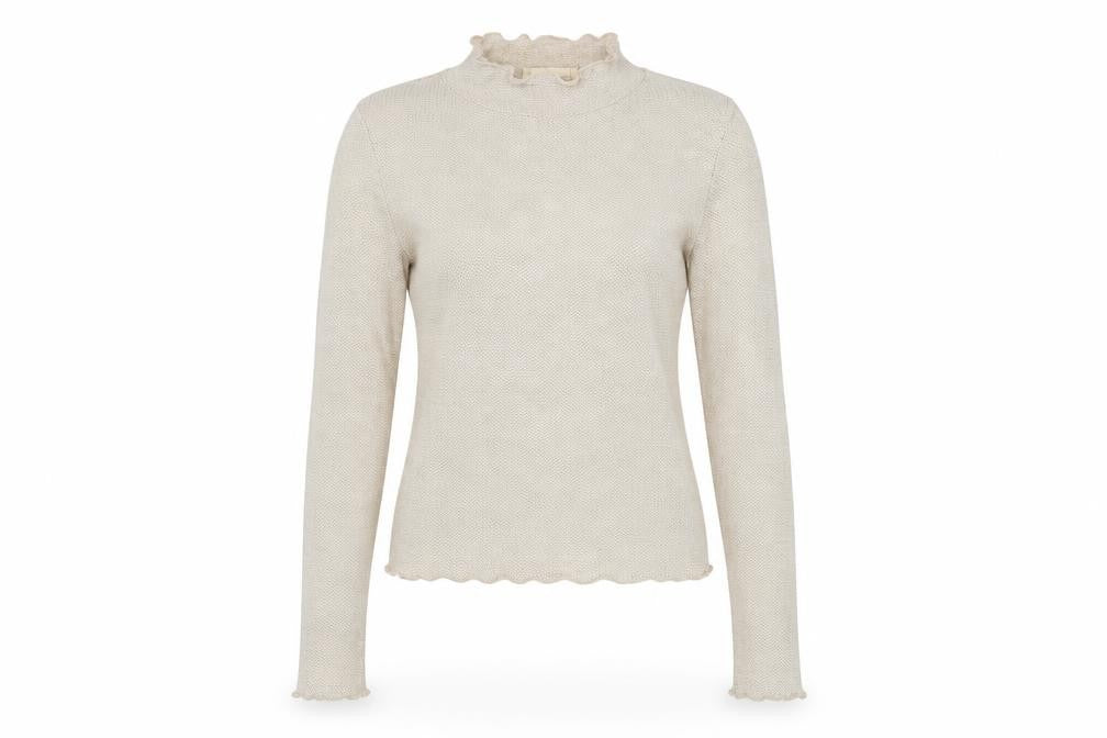 Sozy Womens Beige High Neck Viscose Pullover Jumper Size M - Lettuce Hem