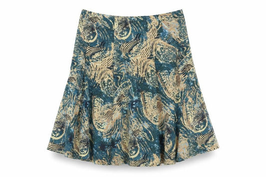 EWM Womens Multicoloured Geometric Viscose Swing Skirt Size 10