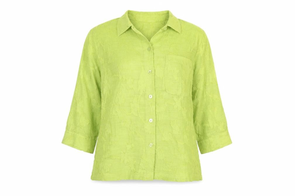 Coldwater Creek Womens Green Polyester Basic Button-Up Size M Collared