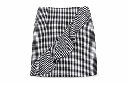 H&M Womens Multicoloured Check Viscose A-Line Skirt Size 8 Zip