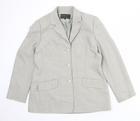 Debenhams Womens Grey Polyester Jacket Blazer Size 14