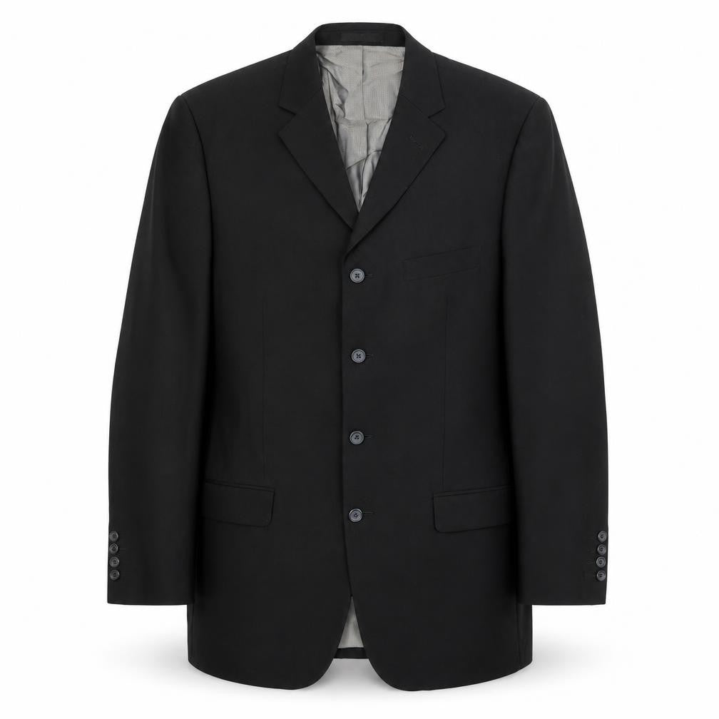 River Island Mens Black Wool Jacket Suit Jacket Size 42 Regular