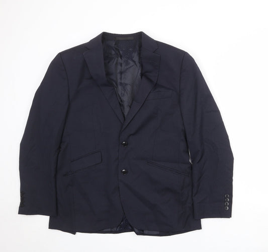 Autograph Mens Blue Polyester Jacket Suit Jacket Size 40 Regular
