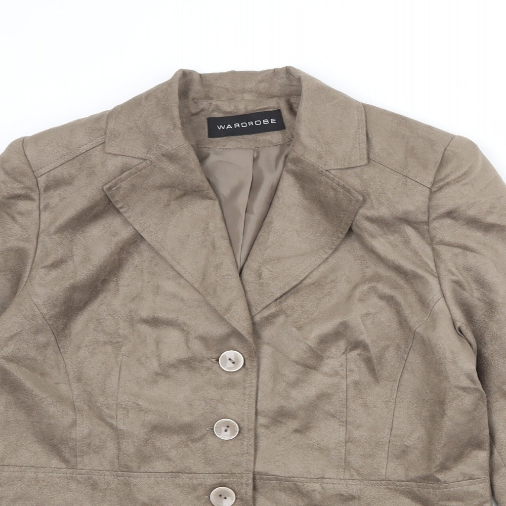 Wardrobe Womens Brown Jacket Blazer Size 14 Button