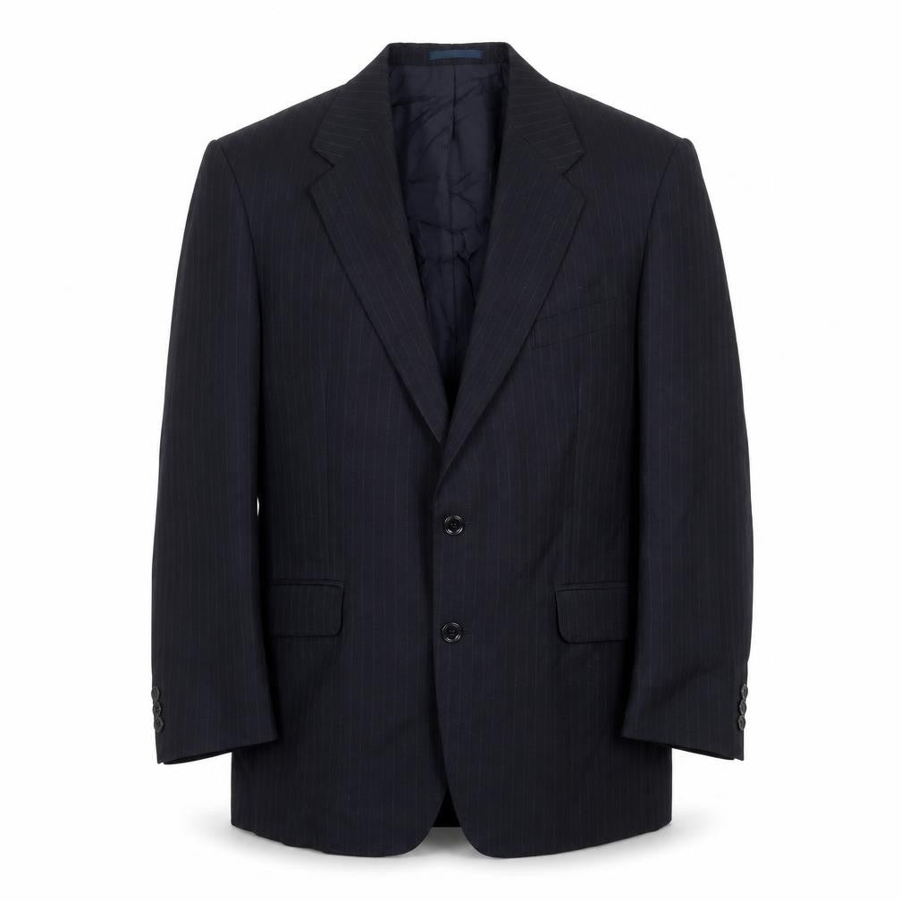 St Michael Mens Black Striped Polyester Jacket Suit Jacket Size 44 Regular