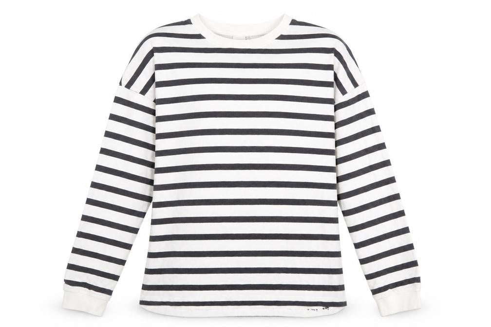 NEXT Girls White Striped 100% Cotton Pullover Sweatshirt Size 11 Years Pullover