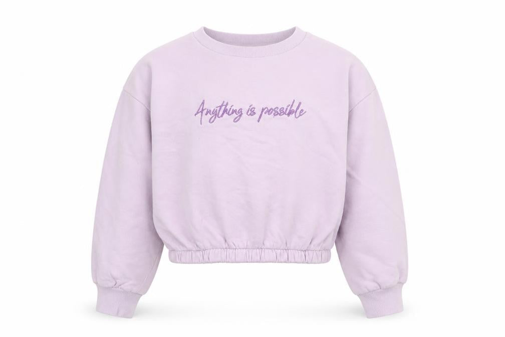 NEXT Girls Purple Cotton Pullover Sweatshirt Size 9 Years Pullover - Anything is Possible