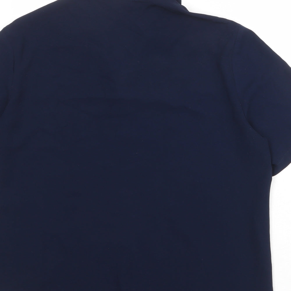 Fosby Womens Blue Polyester Basic Button-Up Size 16 Collared