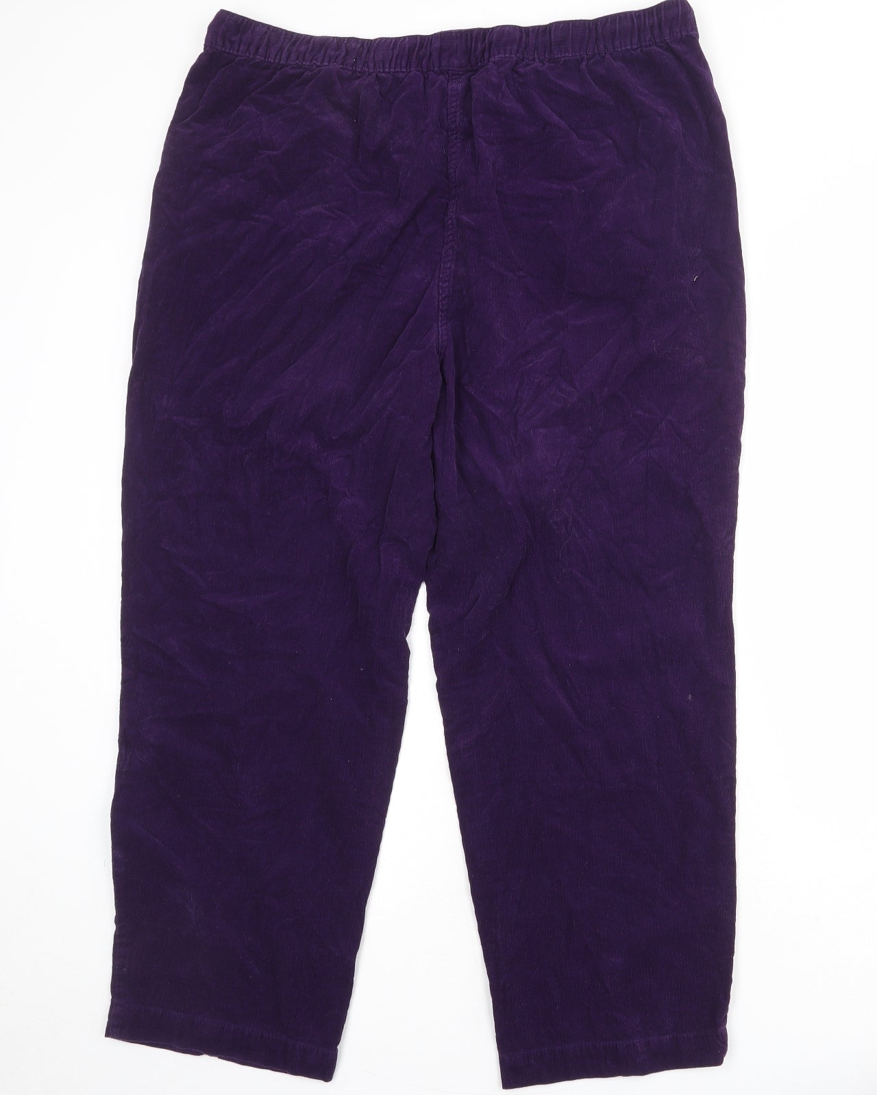 EWM Womens Purple Cotton Jogger Trousers Size 36 in Regular Drawstring