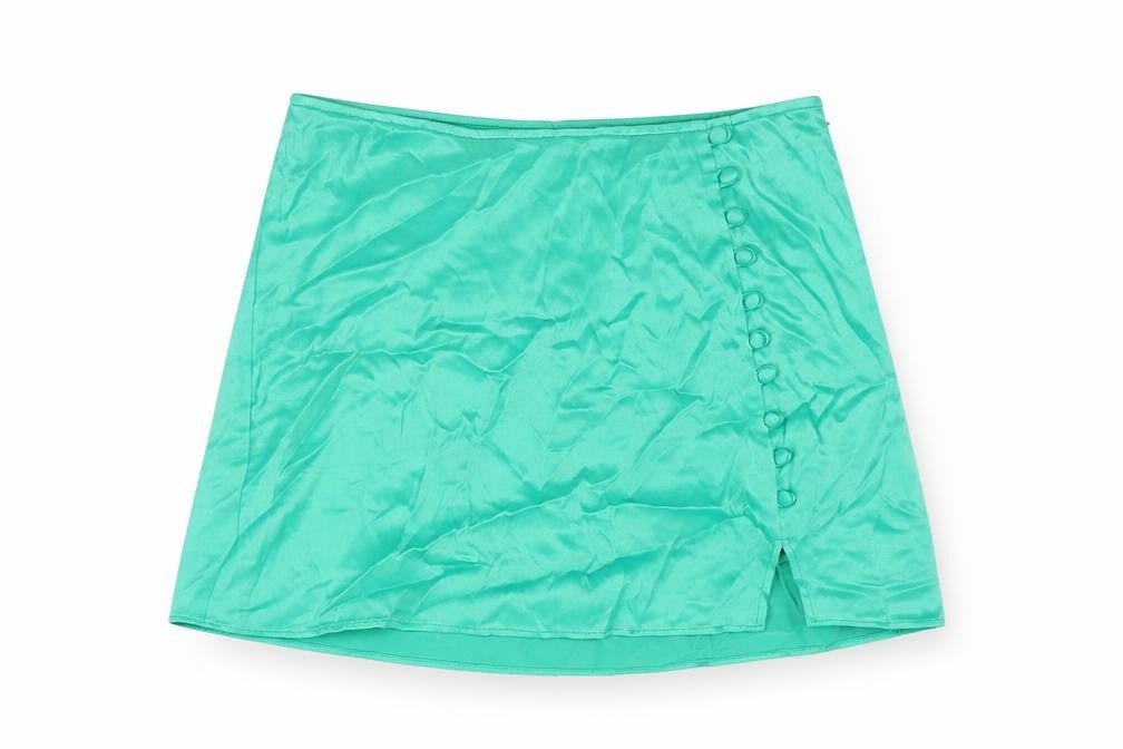 Zara Womens Green Polyester Mini Skirt Size XS Zip