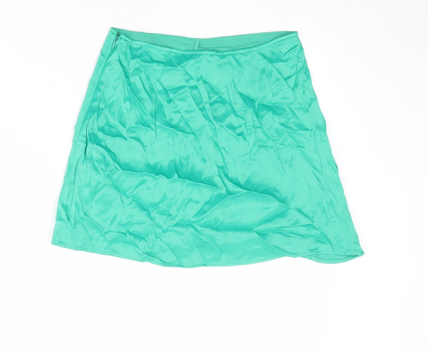 Zara Womens Green Polyester Mini Skirt Size XS Zip